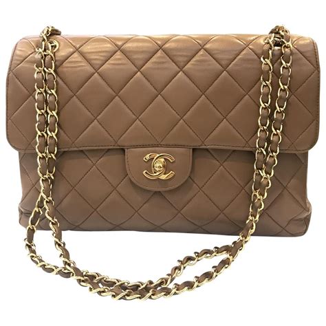 vintage chanel tan leather bag|chanel leather bags for sale.